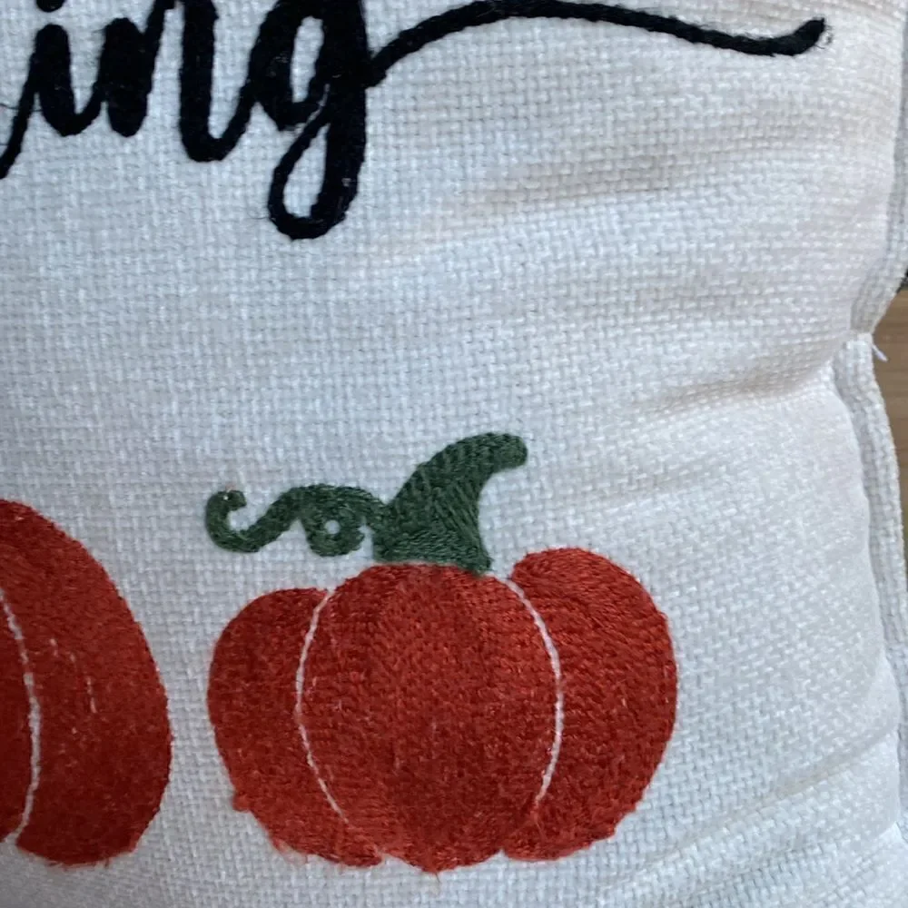 Harvest & Co Pumpkin Fall Buffalo Plaid Throw Pillow